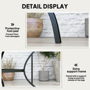 Outsunny Garden Table With Parasol Hole For Four, Slatted Metal Plate Top Grey/Black