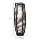 Outsunny Rattan Solar Floor Lamp W/ Auto On/Off LED Light For Porch, Yard