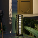 Outsunny Rattan Solar Floor Lamp W/ Auto On/Off LED Light For Porch, Yard