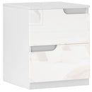 HOMCOM Modern Bedside Table With 2 Drawers For Bedroom, Living Room, White