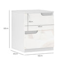 HOMCOM Modern Bedside Table With 2 Drawers For Bedroom, Living Room, White