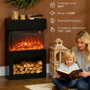 HOMCOM 1000W/2000W Electric Fire and Mantel with Remote & Timer, Black
