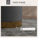 HOMCOM Modern Round Footstool, Fabric Upholstered Foot Rest, Light Brown