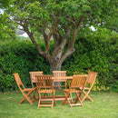 Outdoor 6 Person Folding Rectangular Wooden Garden Dining Table Chairs Set