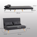 HOMCOM Click Clack Sofa Bed, 2 Seater Bed Settee for Living Room