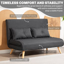 HOMCOM Click Clack Sofa Bed, 2 Seater Bed Settee for Living Room