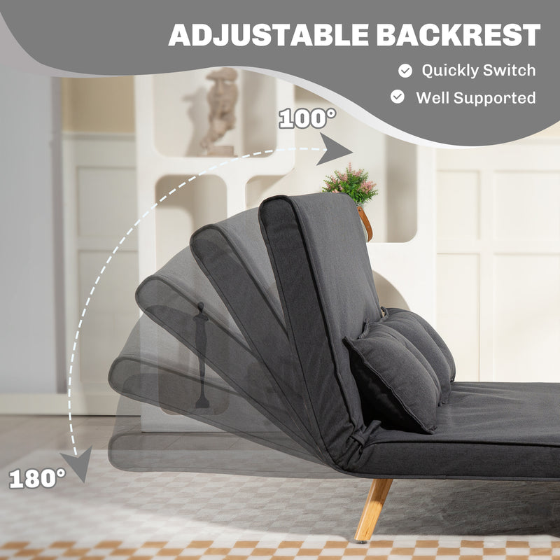 HOMCOM Click Clack Sofa Bed, 2 Seater Bed Settee for Living Room