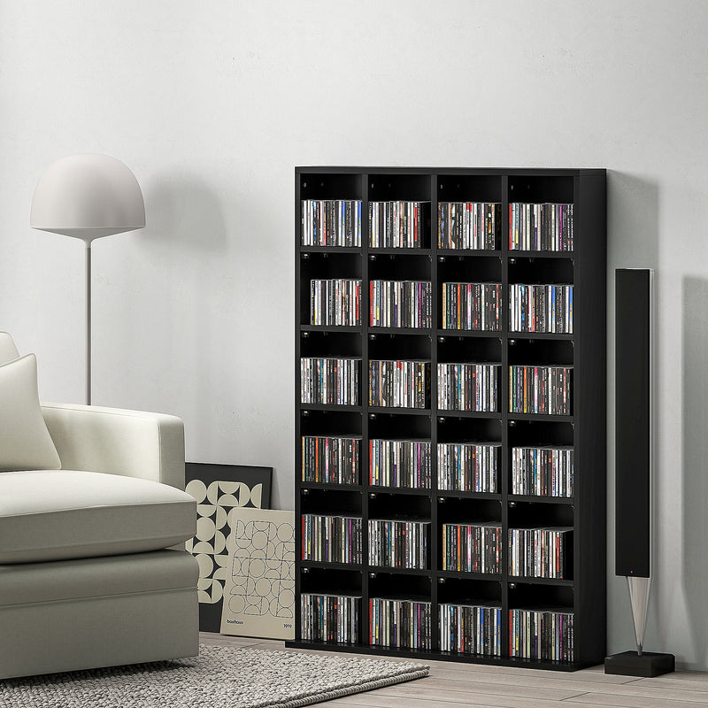 HOMCOM DVD CD Media Storage Rack, Video Display Unit, 89 X 130.5 Cm, Black