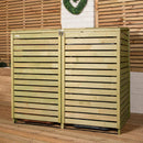 2.02m x 1.22m Large Wooden Outdoor Garden Triple Wheelie Bin Store Storage for 3 Bins
