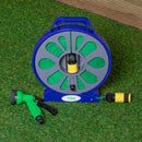 15m Flat Garden Hose Pipe with Spray Nozzle and Wind up Storage Reel