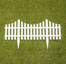 33cm Set of 4 White Plastic Picket Fence Garden Edging with Wood Effect