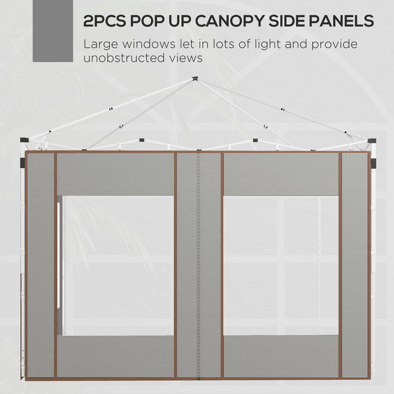 Outsunny 3x3(m) or 3x6m Pop Up Gazebo Side Panels with Windows, Grey