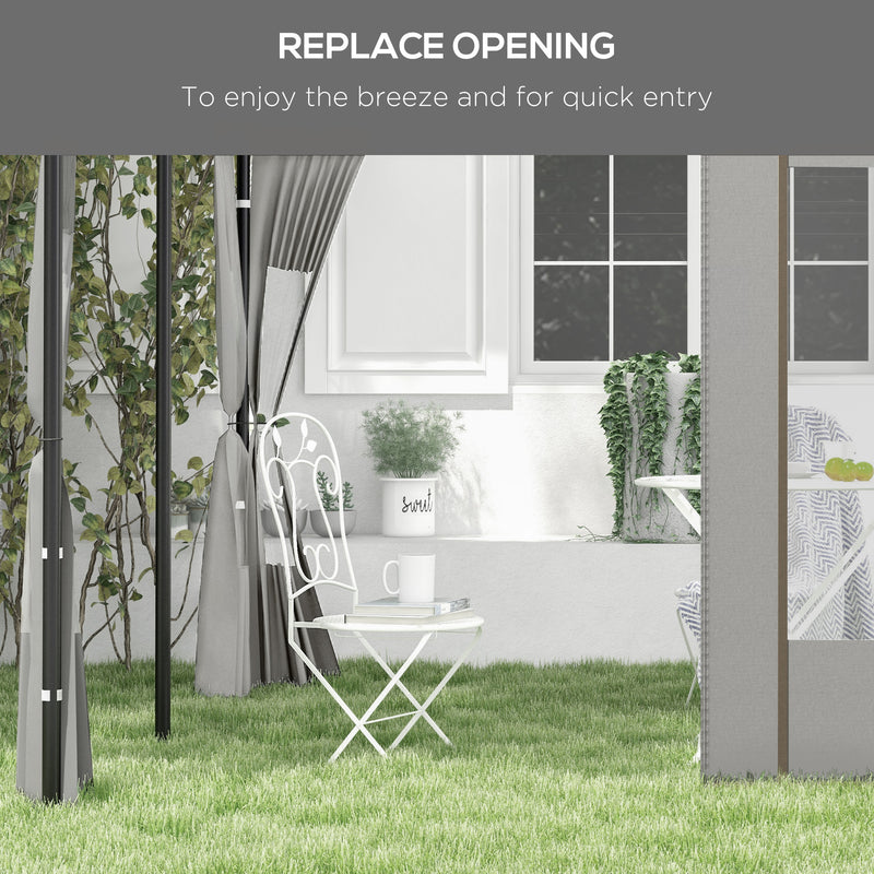 Outsunny 3x3(m) or 3x6m Pop Up Gazebo Side Panels with Windows, Grey