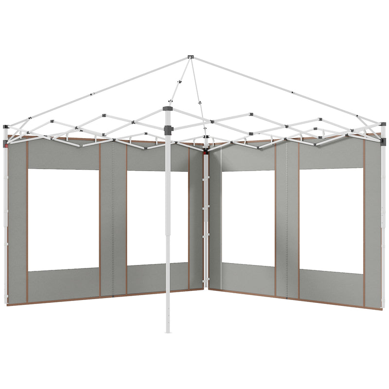 Outsunny 3x3(m) or 3x6m Pop Up Gazebo Side Panels with Windows, Grey