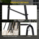 Outsunny Patio Hammock Chair W/ Stand, Hanging Chair W/ Cushion, Armrest