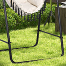 Outsunny Patio Hammock Chair W/ Stand, Hanging Chair W/ Cushion, Armrest