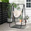 Outsunny Patio Hammock Chair W/ Stand, Hanging Chair W/ Cushion, Armrest