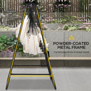 Outsunny Patio Hammock Chair W/ Stand, Hanging Chair W/ Cushion, Armrest