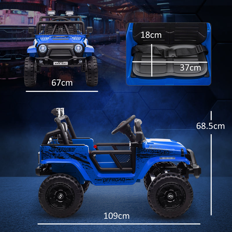 AIYAPLAY Kids Ride On Car, 12V Electric Truck W/ Suspension - Blue/Green/Pink/White