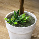 HOMCOM Set Of 2 Potted Artificial Plants Ball Tree With Flowers