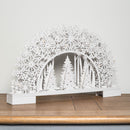 45cm Battery Operated White Wooden Snowflake Arch & Christmas Trees with 10 Warm White LEDs