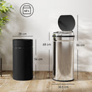 HOMCOM 42L Sensor Bin, Stainless Steel Kitchen Bin With Automatic Close