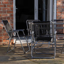 6 Person Garden Furniture Patio Set Table, 6 Chairs & Parasol