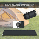 Outsunny Self-Inflating Single Sleeping Pad Air Bed With Carry Bag - Grey/Khaki