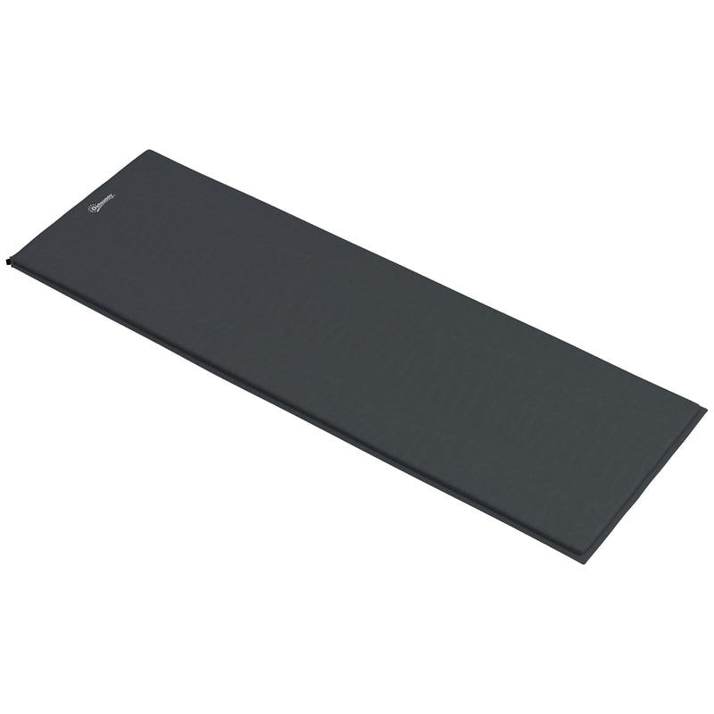 Outsunny Self-Inflating Single Sleeping Pad Air Bed With Carry Bag - Grey/Khaki