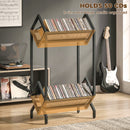 HOMCOM 50 CD Storage Rack, 2-Tier Metal Display Rack for CDs, DVDs, Black