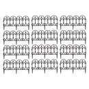 23cm Set of 4 Black Ornate Decorative Garden Border Edging