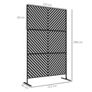 Outsunny Metal Privacy Screen W/ Expansion Screws Outdoor Divider, Triangle