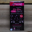 50 LED 2.5m Premier MicroBrights Indoor Outdoor Christmas Multi Function Battery Operated Lights with Timer on Pin Wire in Cool White