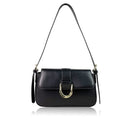 Amanda Faux Leather Shoulder Bag -  Black
