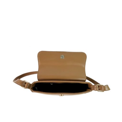 Amanda Faux Leather Shoulder Bag -Tan