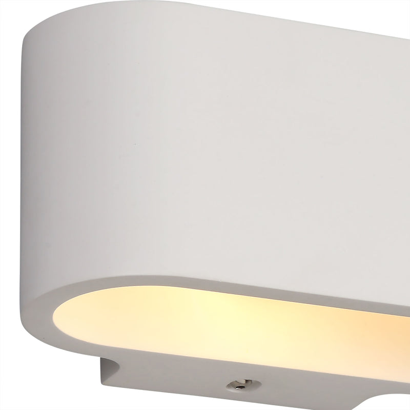 Ambleside Oval Wall Lamp 1 Light White Paintable