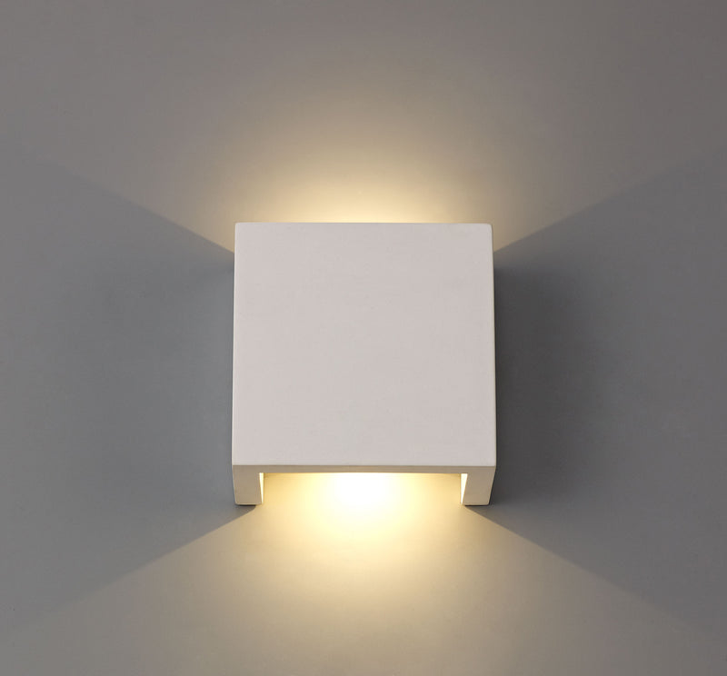 Ambleside Square Wall Light with 1 Light - White Paintable