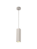 Ambleside Rectangular Pendant 1 Light White Paintable - Polished Chrome