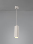 Ambleside Rectangular Pendant 1 Light White Paintable - Polished Chrome