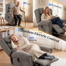 HOMCOM Power Lift Recliner Chair For Elderly With Remote Control, Dark Grey
