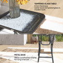 Outsunny Folding Garden Table Square Foldable Table with Safety Buckle Black