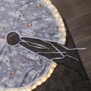 90cm USB Powered Light up The Snowman Fabric Christmas Tree Skirt with LEDs