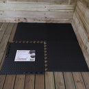 Samuel Alexander Black EVA Foam Floor Mats 60x60cm Interlocking Gym & Play Mats, Non-Slip, Water Resistant