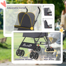 PawHut Foldable Dog Stroller with Mesh Windows for Mini Dogs, Dark Grey