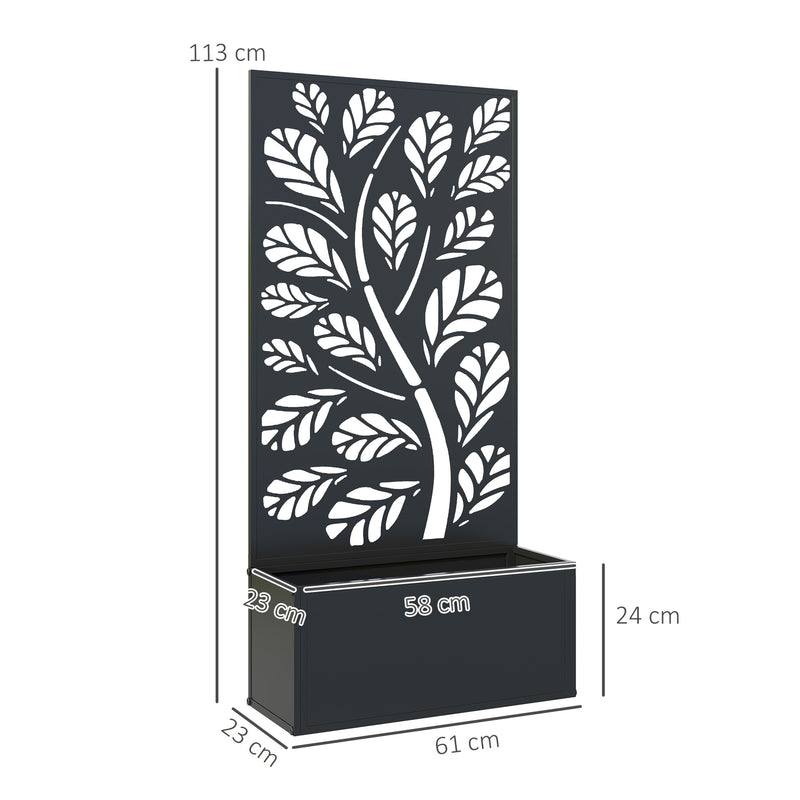 Outsunny Metal Raised Garden Bed with Trellis, Outdoor Elevated Planter Box