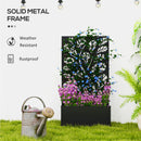 Outsunny Metal Raised Garden Bed with Trellis, Outdoor Elevated Planter Box