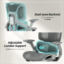HOMCOM Ergonomic Office Chair, Mesh Desk Chair With Lumbar Support, Footrest