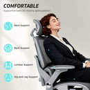 HOMCOM Ergonomic Office Chair, Mesh Desk Chair With Lumbar Support, Footrest