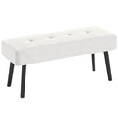 HOMCOM End of Bed Bench with Thick Padding and Steel Legs for Entryway