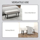 HOMCOM End of Bed Bench with Thick Padding and Steel Legs for Entryway